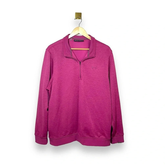 Under Armour Men’s Storm ¼ Zip Fleece Sweater in Dark Pink Size XL - Picture 4 of 12